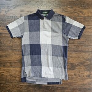 Vintage 90s Hunt Club Large Scale Check Polo Shirt Size Medium